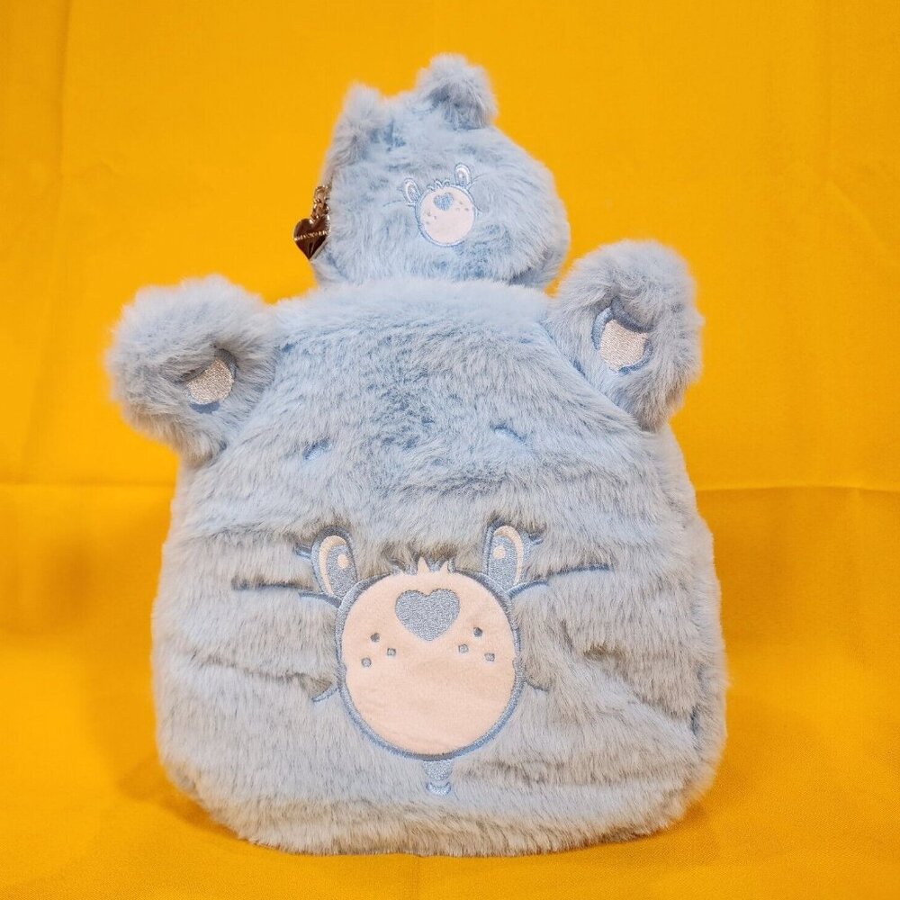 Care Bears Skinny Dip Blue Plush Furry Cosplay Mini Backpack Coin Bag Set